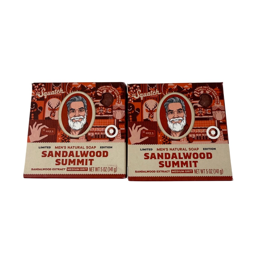 Dr Squatch Mens 5oz Soap 2 pk Sandalwood Summit Limited Edition Holiday
